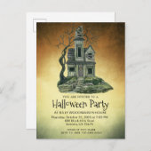ハウス幽霊のよく出るハローウィンパーティ インビテーションポストカード (正面/裏面)