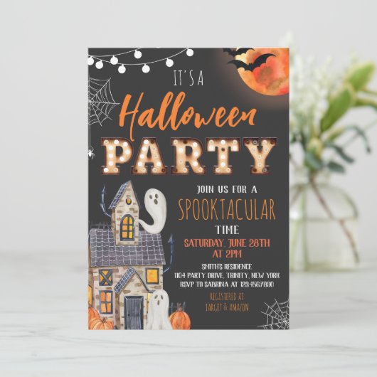 ハウス幽霊のよく出るハローウィンパーティ 招待状 (スタンド正面)