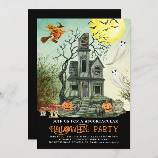 ハウス幽霊のよく出るハローウィンパーティ 招待状 (正面/裏面)