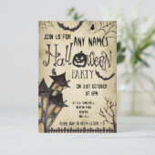 ハウス幽霊のよく出るヴィンテージハローウィンパーティ招待状 招待状 (スタンド正面)