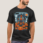 ハウス幽霊のよく出る幽霊とカボチャンスハロウィーン Tシャツ (正面)