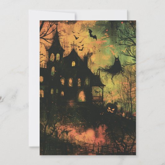 ハウス幽霊のよく出る幽霊怖いハローウィンパーティ 招待状 (裏面)