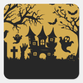 ハウス幽霊のよく出る紙プレート スクエアシール