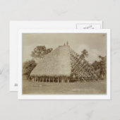 ハウス建物inサモア， c.1875 （セピア写真） ポストカード (正面/裏面)