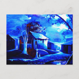 ハウス油オンキャンバスバイムジゾラアグバモシオクブル ポストカード