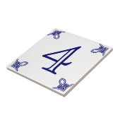 ハウス番号 – スペインの青（白） タイル (側面)