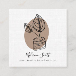 ハウス祈りの言葉植物植物専門植物学者 スクエア名刺