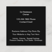 ハウス絵を描のカラフルはっきりしたデザイン スクエア名刺 (裏面)