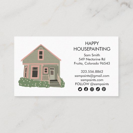 ハウス絵画ズ建築ソーシャル・アイコン 名刺 (裏面)