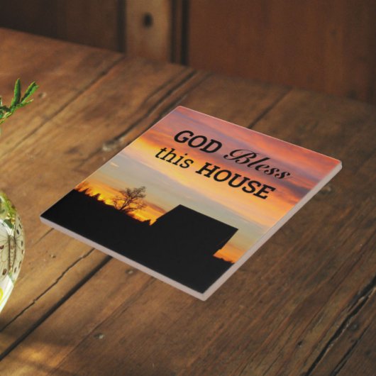 ハウス賛美のサンセットシルエット タイル