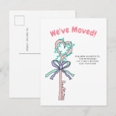 ハウス鍵イラストレーションの移動発表 案内ポストカード (正面/裏面)