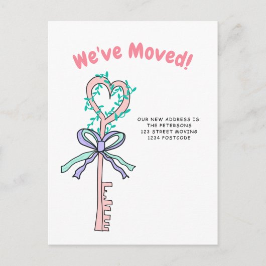 ハウス鍵イラストレーションの移動発表 案内ポストカード (正面)