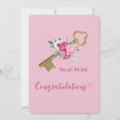 ハウス鍵スウィートフローラウォーターカラーおめでとう カード (正面)