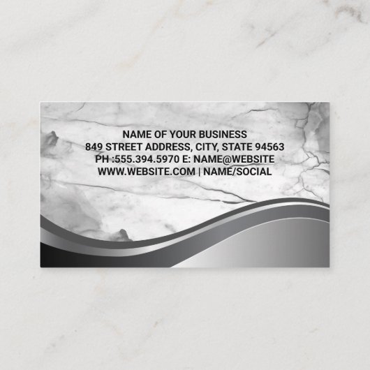 ハウス鍵ロゴ | 大理石名刺 名刺 (裏面)