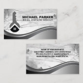 ハウス鍵ロゴ | 大理石名刺 名刺 (正面/裏面)