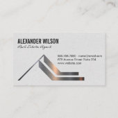 ハウス鍵 | エステート実在メタリックのブラシ付きロゴ 名刺 (裏面)