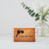 ハウス鍵 |木製大理石 名刺 (スタンド正面)