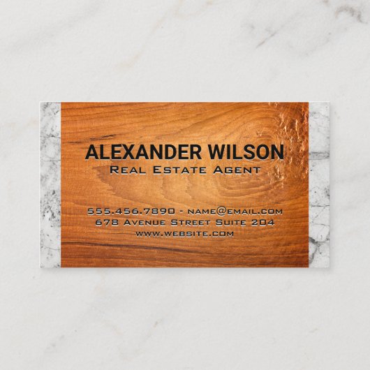 ハウス鍵 |木製大理石 名刺 (裏面)