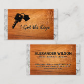 ハウス鍵 |木製大理石 名刺 (正面/裏面)