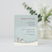 ハウス魅力的ウォーミングパーティの招待状 招待状 (スタンド正面)