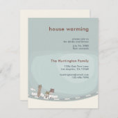 ハウス魅力的ウォーミングパーティの招待状 招待状 (正面/裏面)