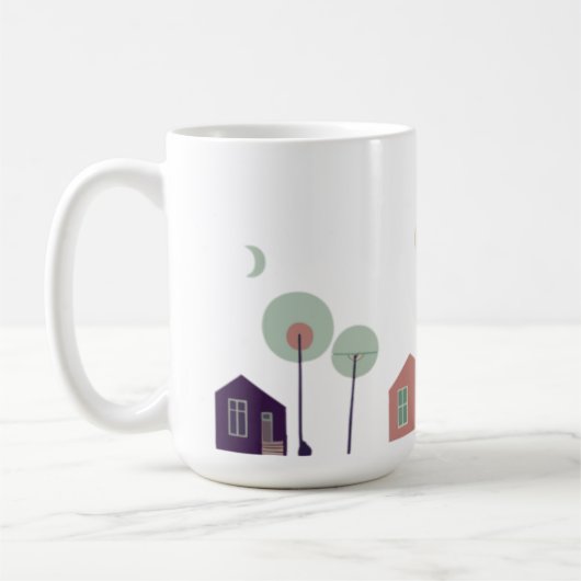 ハウス，グラフィティ，建築 コーヒーマグカップ (左)