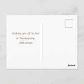 ハウス・サンフラワーズより、感謝祭のご挨拶 ポストカード (裏面)