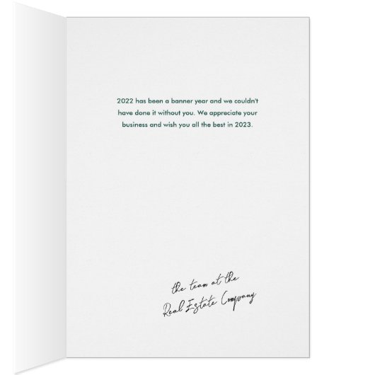 ハウス&ツリー実在エステート折り畳みホリデーカード (内側 (右))