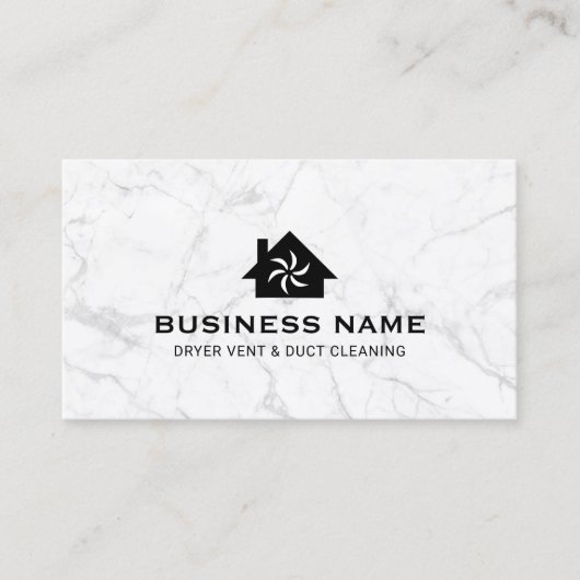 ハウス&ファンロゴドライヤーベント&ダクトクリーニング大理石 名刺 (正面)