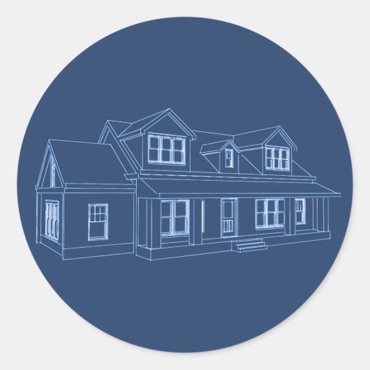 ハウス：ブループリントスケッチ: ラウンドシール (正面)