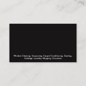 ハウス | 真空 | スプレー | カーペット清掃 名刺 (裏面)