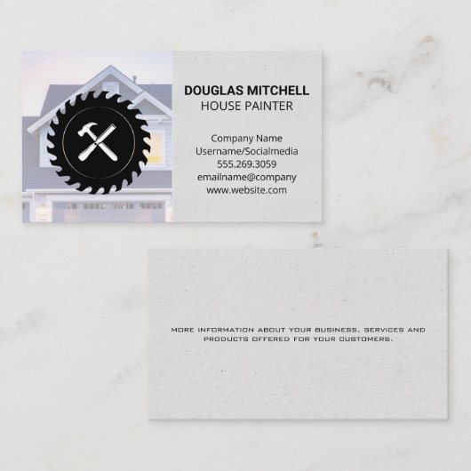 ハウス | 鋸歯とハンマー 名刺 (正面/裏面)