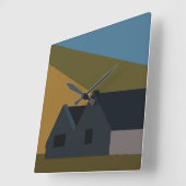 ハウズマウンテンズランドスケープ自然 スクエア壁時計 (傾斜)