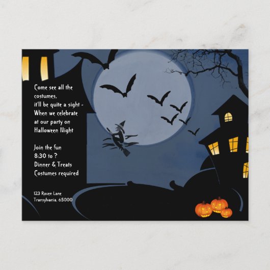 ハウズ幽霊のよく出るアンドウィッチハロウィーン招待状 インビテーションポストカード (正面)
