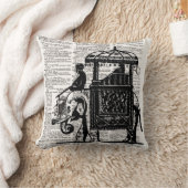 ハウダー辞書アートを持つ象 クッション (ブランケット)