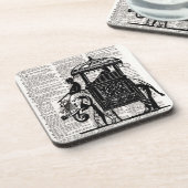 ハウダー辞書アートを持つ象 コースター (左側)