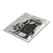 ハウダー辞書アートを持つ象 タイル (側面)