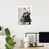 ハウダ付きの象の辞書アート ポスター (ホームオフィス)