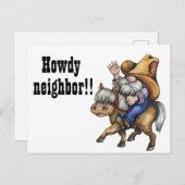 ハウディおもしろいネイバーグリーティング ポストカード (正面/裏面)
