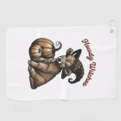 ハウディウィッチハロウィーンハイランドカウズ ゴルフタオル (横)