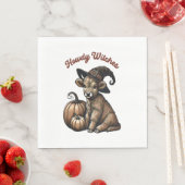 ハウディウィッチハロウィーンハイランドカウズ スタンダードランチョンナプキン (インサイチュ)