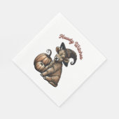 ハウディウィッチハロウィーンハイランドカウズ スタンダードランチョンナプキン (角)