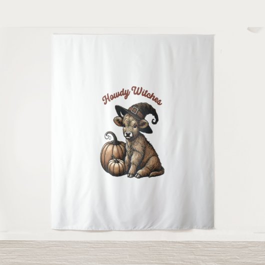 ハウディウィッチハロウィーンハイランドカウズ タペストリー (正面)