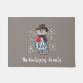 ハウディウィンターカウボーイ雪だるま ドアマット (正面)