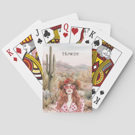 ハウディウェスタン女性のカーボーイインピンクサングラス トランプ (裏面)