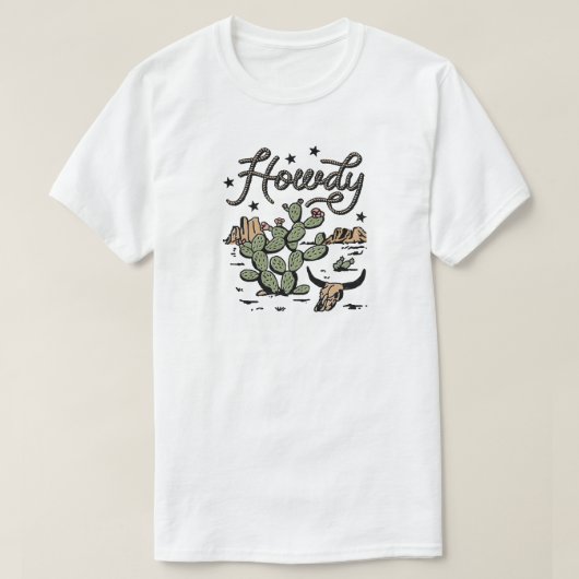 ハウディウエスタンサボテン Tシャツ (デザイン正面)