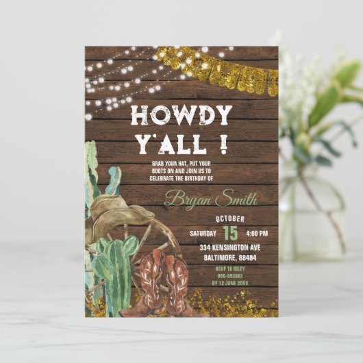 ハウディオールサウスウエスタンサウスサボーツ誕生日 招待状 (スタンド正面)