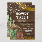 ハウディオールサウスウエスタンサウスサボーツ誕生日 招待状 (正面/裏面)