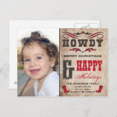 ハウディカウボーイウェスタンクリスマスフォトカード シーズンポストカード (正面/裏面)