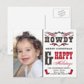 ハウディカウボーイウェスタンクリスマスフォトカード シーズンポストカード (正面/裏面)